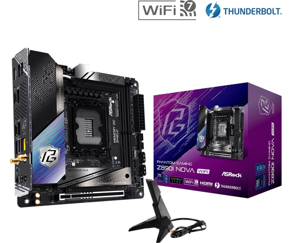 ASRock Phantom Gaming Z890I Nova WiFi Motherboard Mini ITX με Intel 1851 Socket <span style="color: white; visibility:visible;">4710483949739</span>