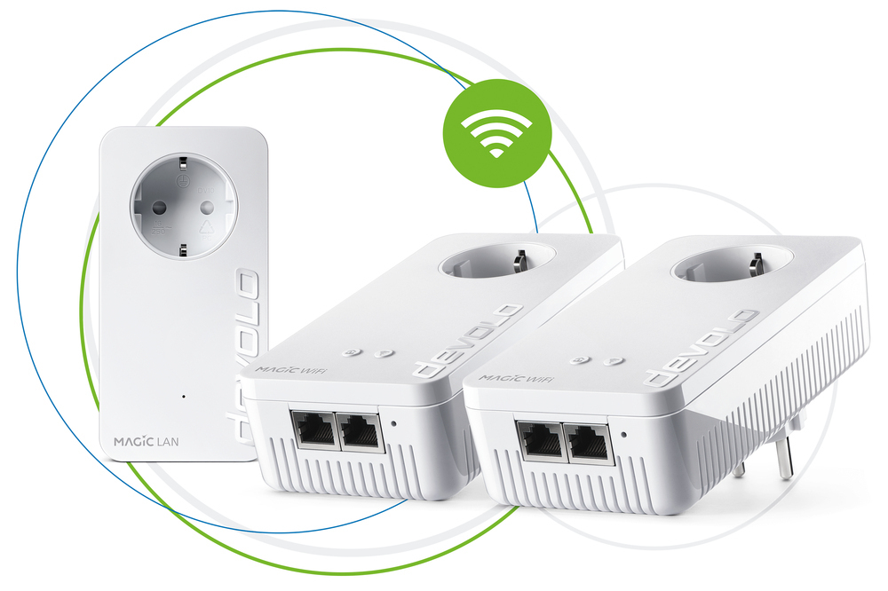 Devolo Magic 2 WiFi Next Multiroom Kit (DE) Powerline Τριπλό για Ασύρματη Σύνδεση Wi‑Fi 5 με Passthrough Πρίζα και 2 Θύρες Gigabit Ethernet <span style="color: white; visibility:visible;">4250059686250</span>