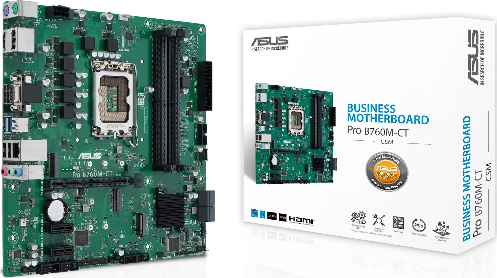 Asus Pro B760M-CT-CSM Motherboard Micro ATX με Intel 1700 Socket <span style="color: white; visibility:visible;">4711387019610</span>
