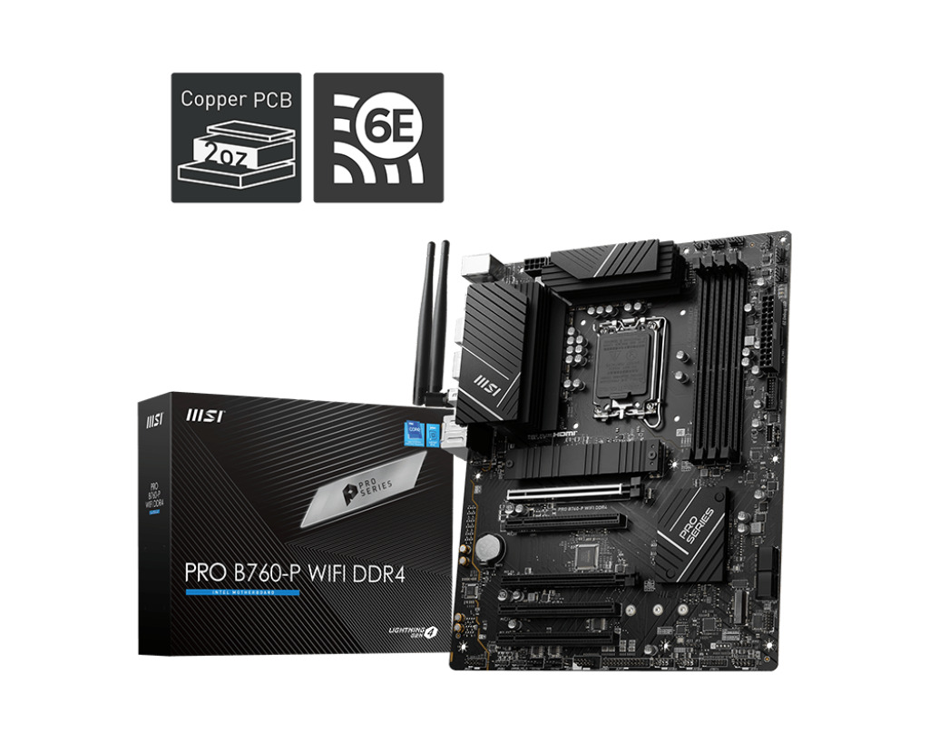 MSI Pro B760-P WIFI DDR4 Motherboard ATX με Intel 1700 Socket <span style="color: white; visibility:visible;">4711377028363</span>
