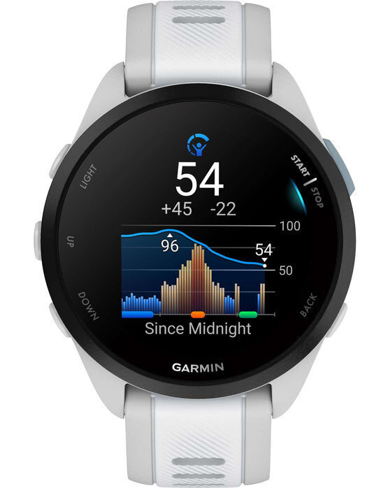 Garmin Forerunner 165 43mm Αδιάβροχο Smartwatch με Παλμογράφο (Mist Gray/Whitestone) <span style="color: white; visibility:visible;">0753759326609</span>