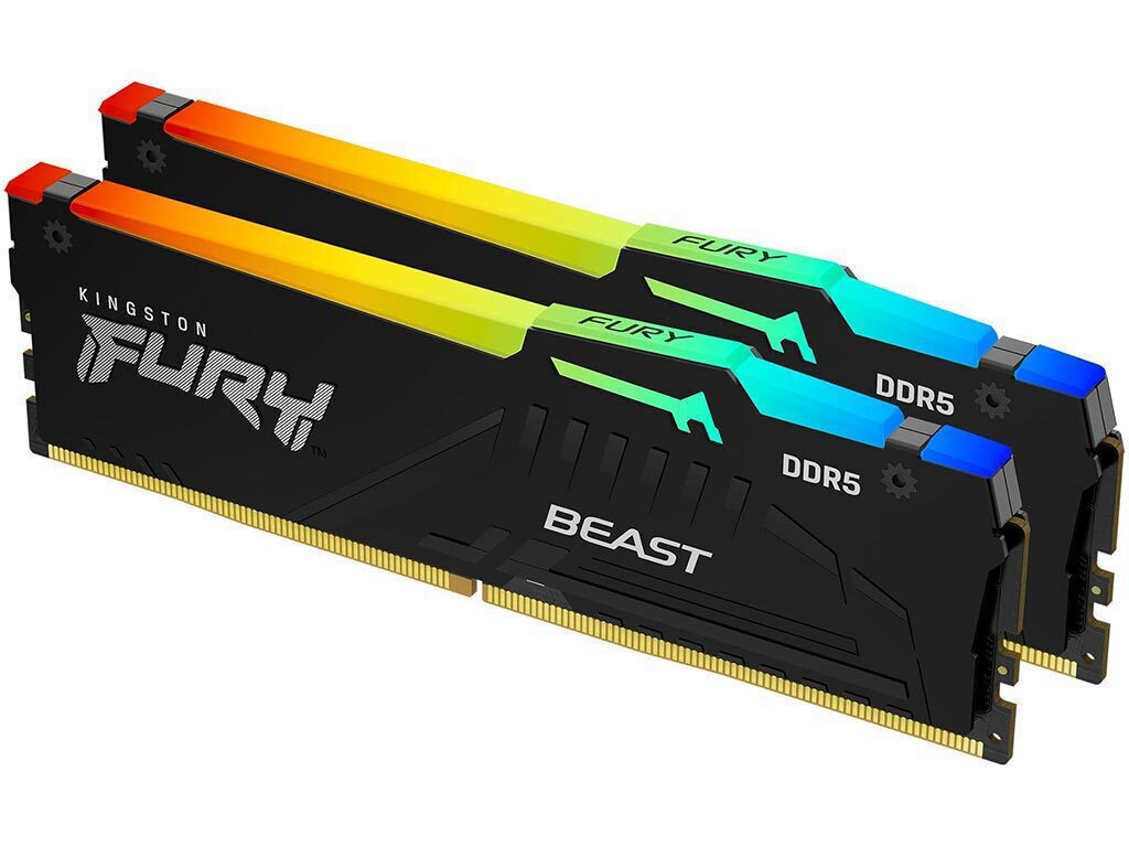 Kingston Fury Beast RGB DDR5 32GB RAM με 2x16GB Modules και Ταχύτητα 6000 για Desktop KF560C30BBEAK2-32 0740617342895