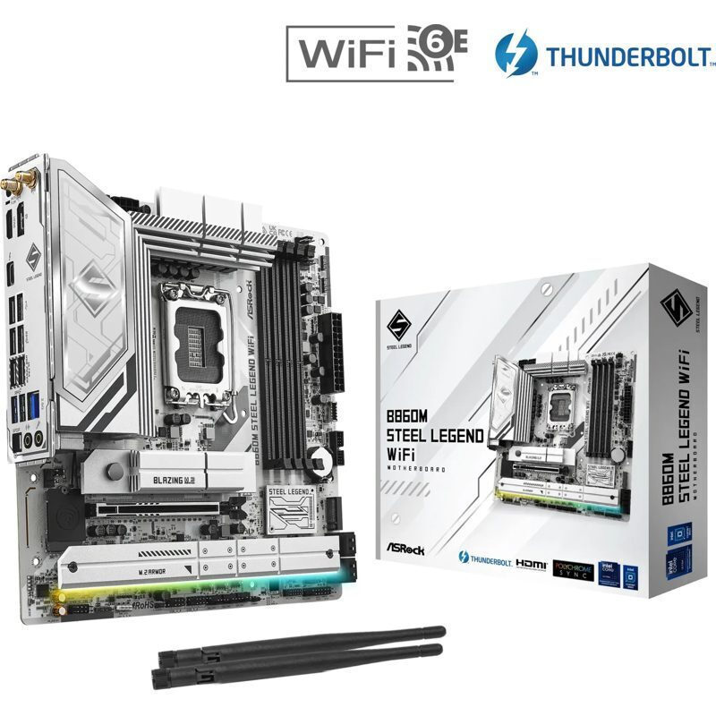 ASRock B860M Steel Legend WiFi Motherboard Micro ATX με Intel 1851 Socket <span style="color: white; visibility:visible;">4711581490215</span>
